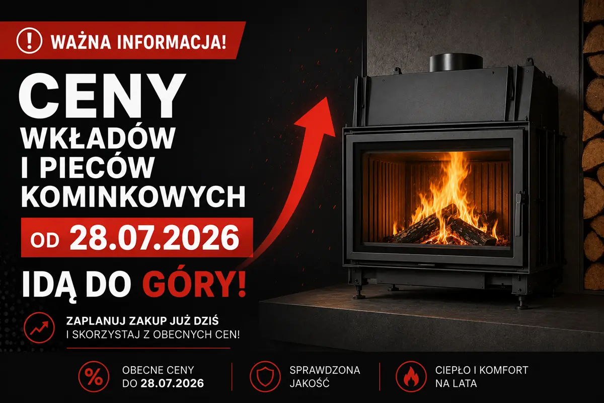 Informacja - zmiana cen pieców i wkładów kominowych od 28.07.2026